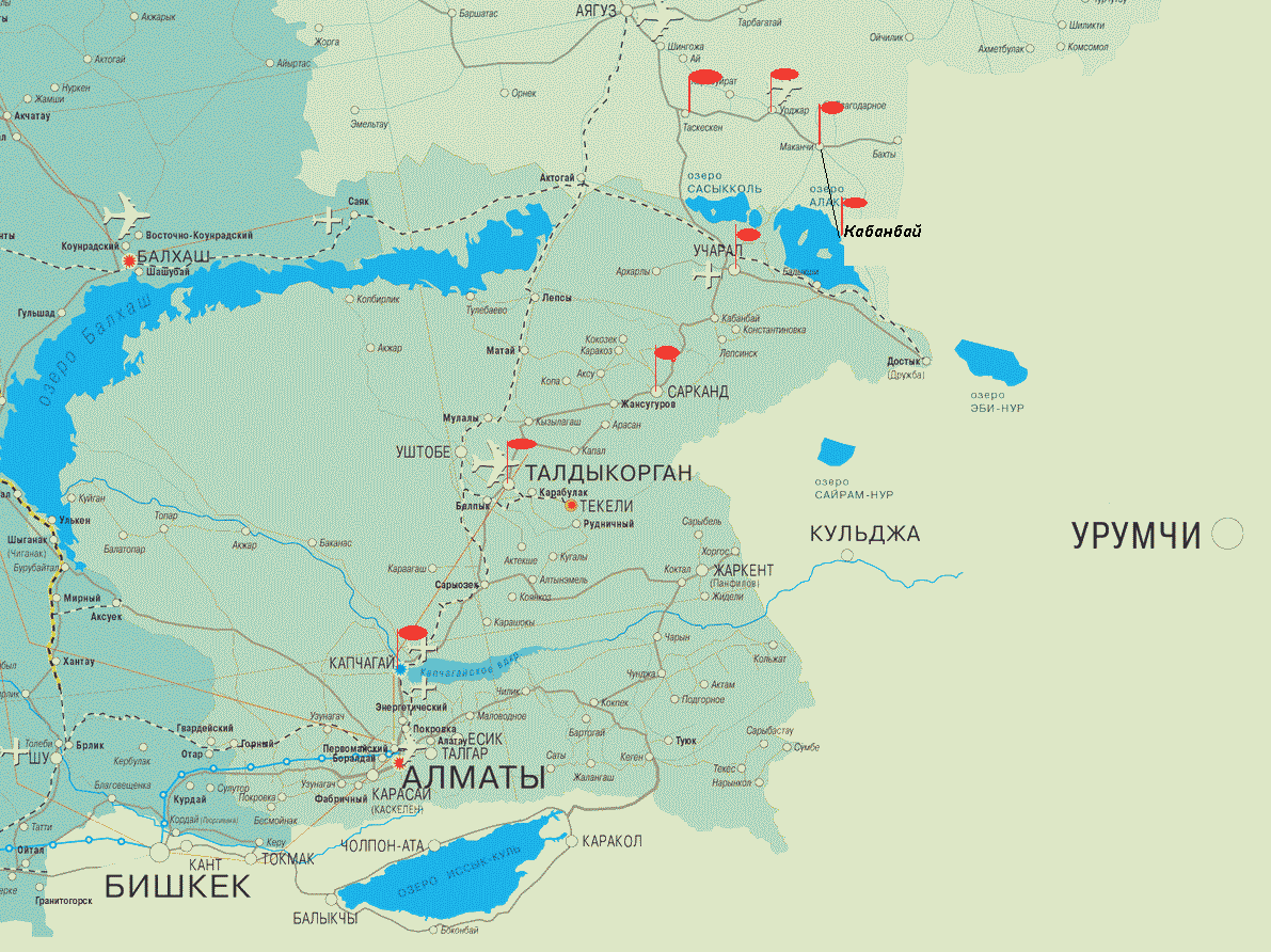 Озеро Алаколь на карте